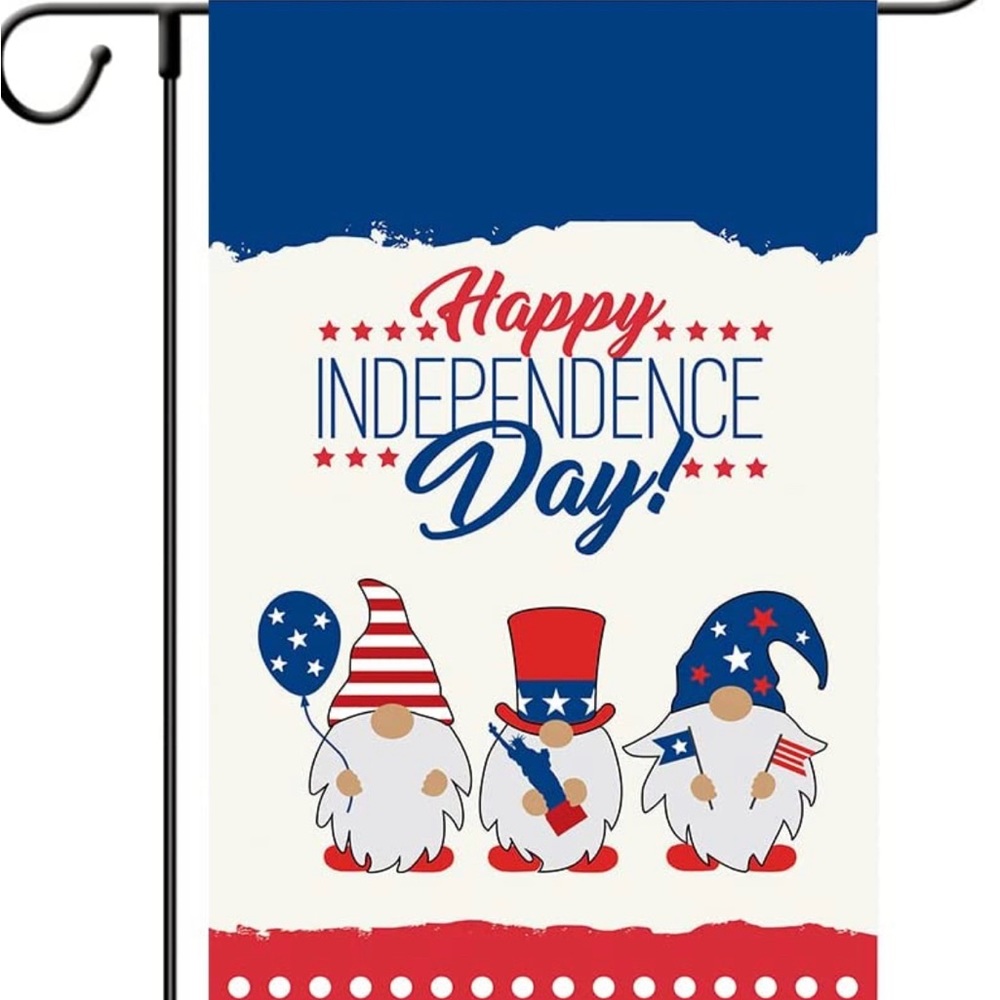 New Burlap 4th of July Patriotic Garden Flag